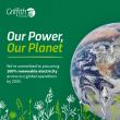 "Our Power, Our Planet" with Griffth Foods logo and picture of the Earth