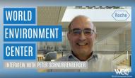 "World Environment Center Interview with Peter Schnurrenberger" with his photo in the background
