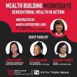 Wealth Building Wednesdays graphic with speaker headshots