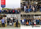 Collage of four photos of different groups of co-workers.