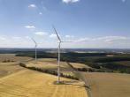 Wind turbines in a field 