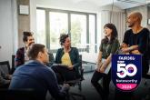 Group of colleagues having conversation 