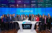Illumina team shown at the bell ringing at Nasdaq.
