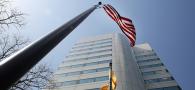 building with flag