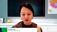 Snap shot of video of Joey Wat in a virtual interview