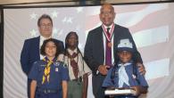 John Hudson receiving his award 