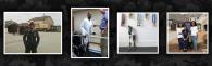 U.S. Army Ranger Master Sergeant (MSG) Cedric King shown in his uniform, at therapy and with his family.