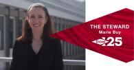 Marie Buy. The Dow logo and "The Steward Marie Buy, Dow 125" to the right