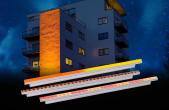 Linea Pro lighting shown in front of a building.