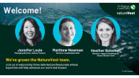Image featuring three headshots of new NatureVest team members.