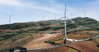 wind turbines on a hill