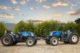 Two autonomous New Holland tractors 
