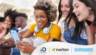 Young people looking at a cellphone