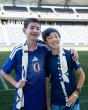 Kids from Little Tokyo Service Center pose at LA Galaxy home stadium