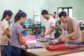 people working at a garment factory