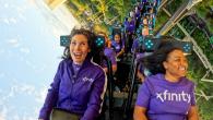 Students riding rollercoaster