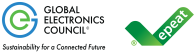 Global Electronics Council Logo with Tagline "Sustainability for a Connected Future" on the left, EPEAT Logo on the right