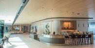 Open lobby with kitchen