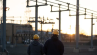 Workers in hard hats