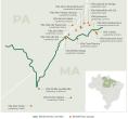 A map that shows where the project operates
