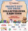 Photo with headline: Project Gift toy drive collected over 7,250 toys