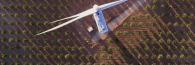 Ariel view of a wind turbine  