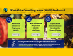 This graphic shows Fairtrade's West Africa Cocoa Program dashboard, an interactive tool that displays four years of data about cocoa farming.