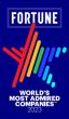 Fortune logo, rainbow lines forming a star. "World's most admired companies 2023."