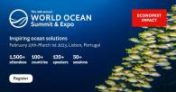 School of fish on infographic for World Ocean Summit and Expo