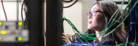 A person working with wires 