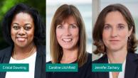 Headshots of Cristal Downing, Caroline Litchfield and Jennifer Zachary