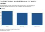 Info graphic bar-chart "US business leaders of all political persuasions black diversity measures"