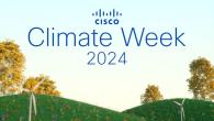"Climate Week 2024" over a landscape of hills and trees.