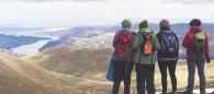 group of hikers in the mountains