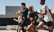 Runners in athletic clothing