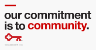 KeyBank: Red key symbol; our commitment is to community.