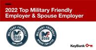 KeyBank 2022 Top Military Friendly Employer & Spouse Employer logo.