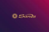 Sands logo on a purple to red gradient background.