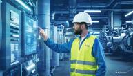 Worker using a touch screen