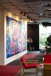 office space with a large painting