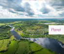 Aerial view of the River Shannon and town.