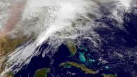 Aerial image of winter storm system