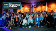 Forbes 2025 Top Companies for Women logo over a group photo