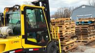 Forklift with pallets