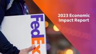 FedEx package with "2023 Economic Impact Report"