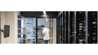 man working in data center