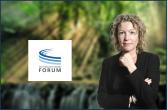 Photo of Sharon Bligh with The Consumer Goods Forum logo on the left hand side