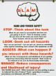 "SLAM Hand and Finger Safety" poster with an explanation of the abbreviation.