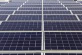 Close up of rows of solar panels
