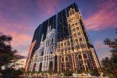 large building lit up